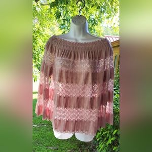 SAY WHAT rose lace blouse